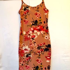 Summer spaghetti string dress flowery